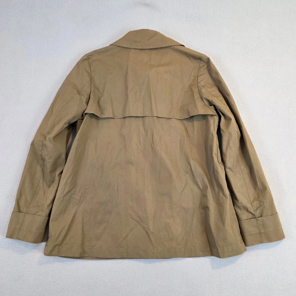Everlane Womens Short Trench Coat Khaki Brown Double Breasted Cotton Jacket Sz S